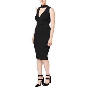 XOXO Surplice Midi Choker Dress in Black - Size XL